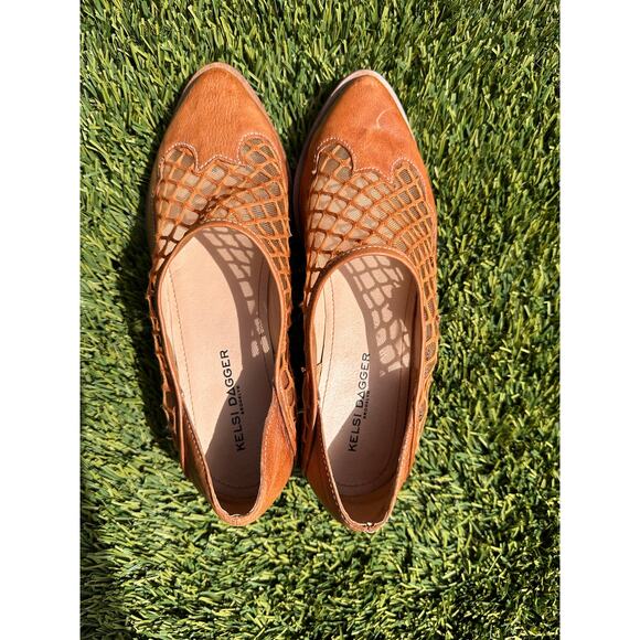Anthropologie Kelsi Dagger Brooklyn Arlo Mesh Tan Loafer size 5.5 - Picture 6 of 13